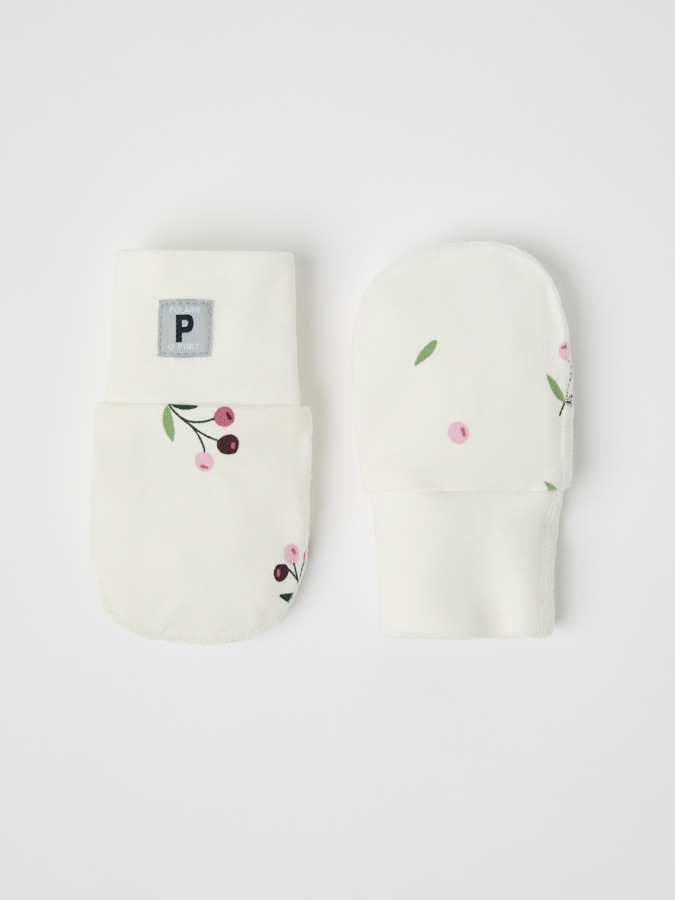 Handschuhe fürs Baby, Blumenmotiv