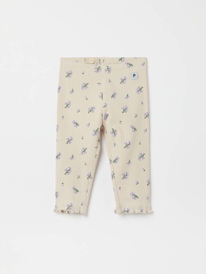 Gerippte Leggings, Baby, Blumen