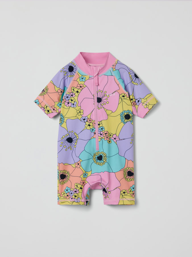 Kurzärmeliger UV-Anzug, geblümt Kurzärmeliger UV-Anzug, geblümt