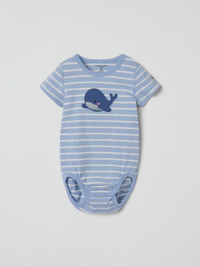 Kurzärmliger Body mit Wal-Applikation Kurzärmliger Body mit Wal-Applikation