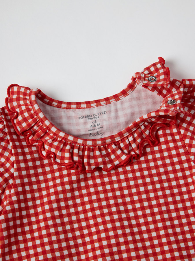 Kurzärmliger Body, kariert Kurzärmliger Body, kariert