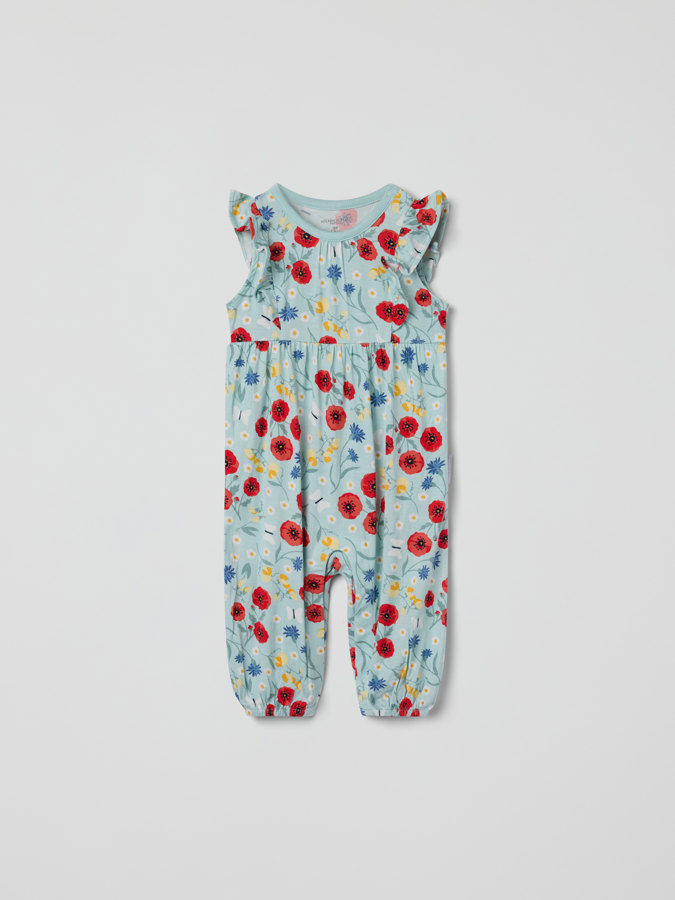 Kurzärmeliger Playsuit, geblümt